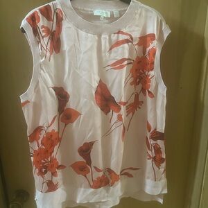 Ted Baker Floral Sleeveless Top - White and Red